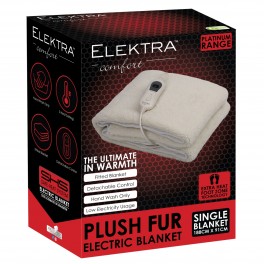 Elektra Plush Fur Electric Blanket Single Fitted