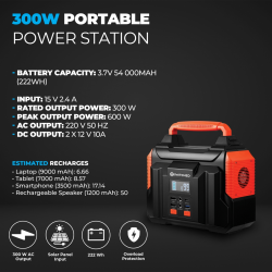 Switched 300W Portable Power Station 222WH