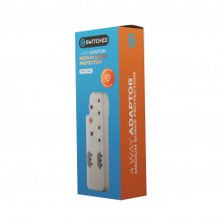 Switched 4-Way Medium Surge Adaptor White