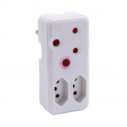 Switched 3-Way Medium Surge Adaptor White