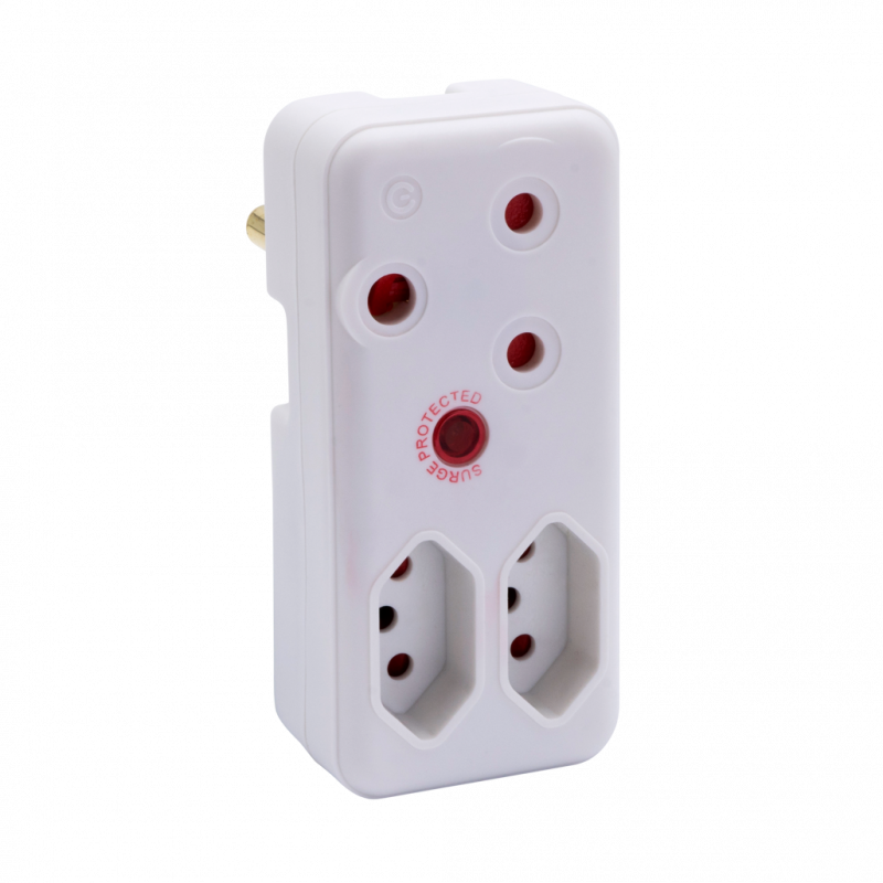 Switched 3-Way Medium Surge Adaptor White