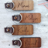 Personalised Walnut Keyring