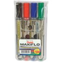 Pentel Maxiflo Pump-It Permanent 4.5mm Bullet Tip Marker Wallet of 4 NLF504