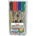 Pentel Maxiflo Pump-It Permanent 4.5mm Bullet Tip Marker Wallet of 4