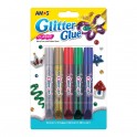 Amos Glitter Glue Brights 6's