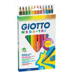 Giotto Mega Tri Coloured Pencils 12s 