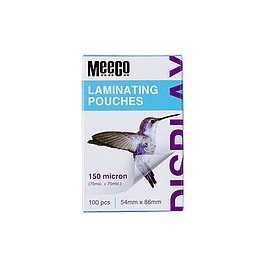 Meeco Laminating Pouch 150 Micron 100s 54x86mm