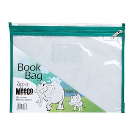 Meeco Book Bag Zip 355mm x 280mm Green