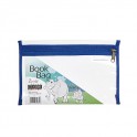 Meeco Book Bag Zip W/O Business Card Holder Blue A5