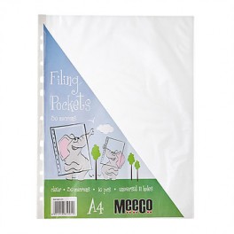 Meeco A4 Filing Pockets 30 Micron Clear 10s