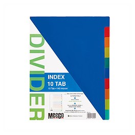 Meeco Index 140 Micron Multi Colour 10 Pos Plain