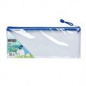 Meeco Pencil Bag Large Clear 340 x 135mm Blue Zip