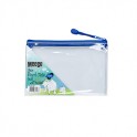 Meeco Pencil Bag Small Clear 210 x 135mm Blue Zip