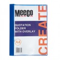 Meeco A4 Economy Quotation Folder With Overlay Blue