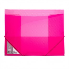 Meeco Elastic A4 Carry Folder Neon Pink