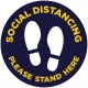 Social Distancing Floor Decal Round - Navy - Set of 3