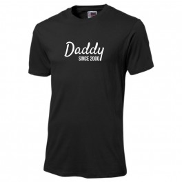 Daddy Since YYYY Personalised T-Shirt Black