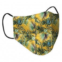 Clinic Gear Ladies Printed Reusable Protective Face Masks Yellow Floral