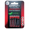 Amplify 1.5V Long Lasting Heavy Duty Carbon Zinc Batteries 4 pack