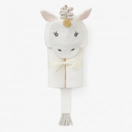 Elegant Baby Bath Wrap/Towel White Unicorn